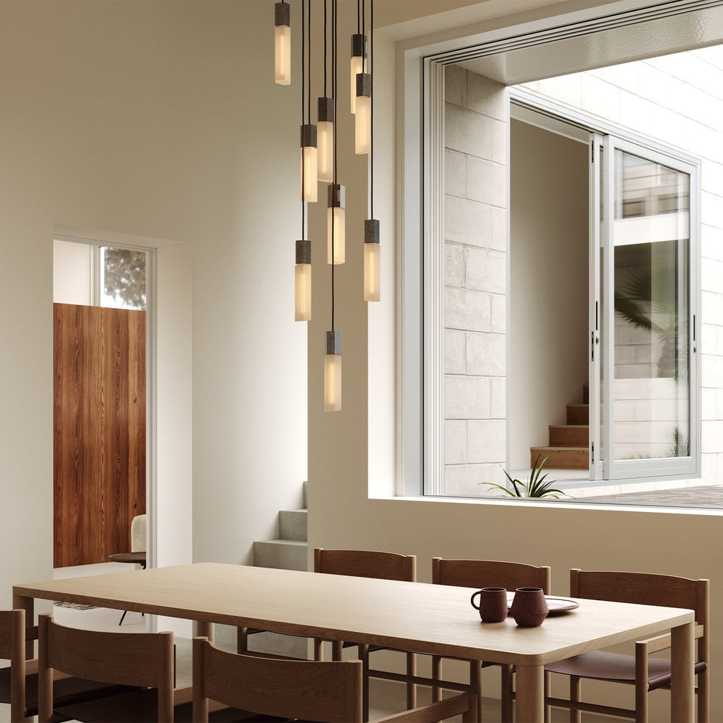 Pendentif Basalt Nine en acier inoxydable