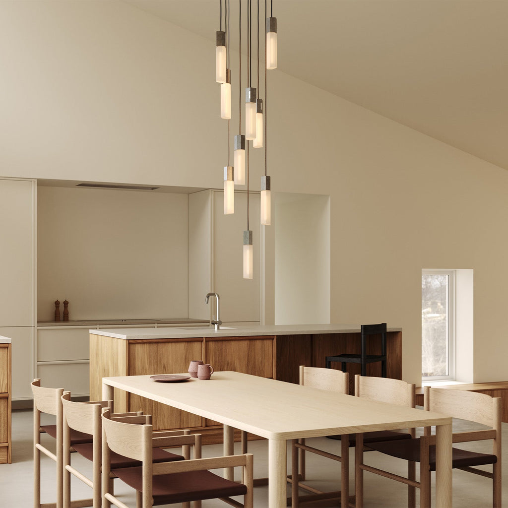 Pendentif Basalt Nine en acier inoxydable