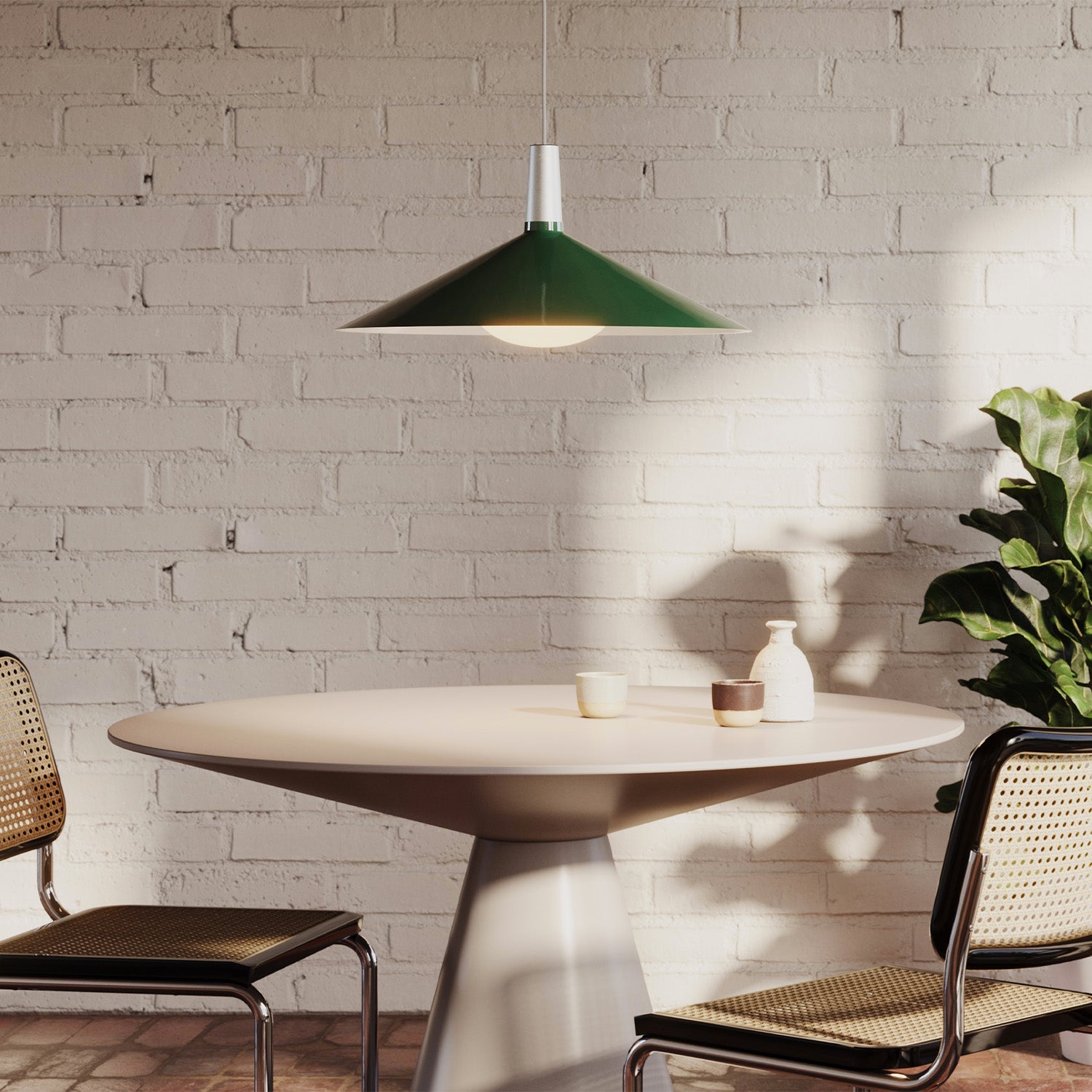 Suspension Bower grand format vert foncé