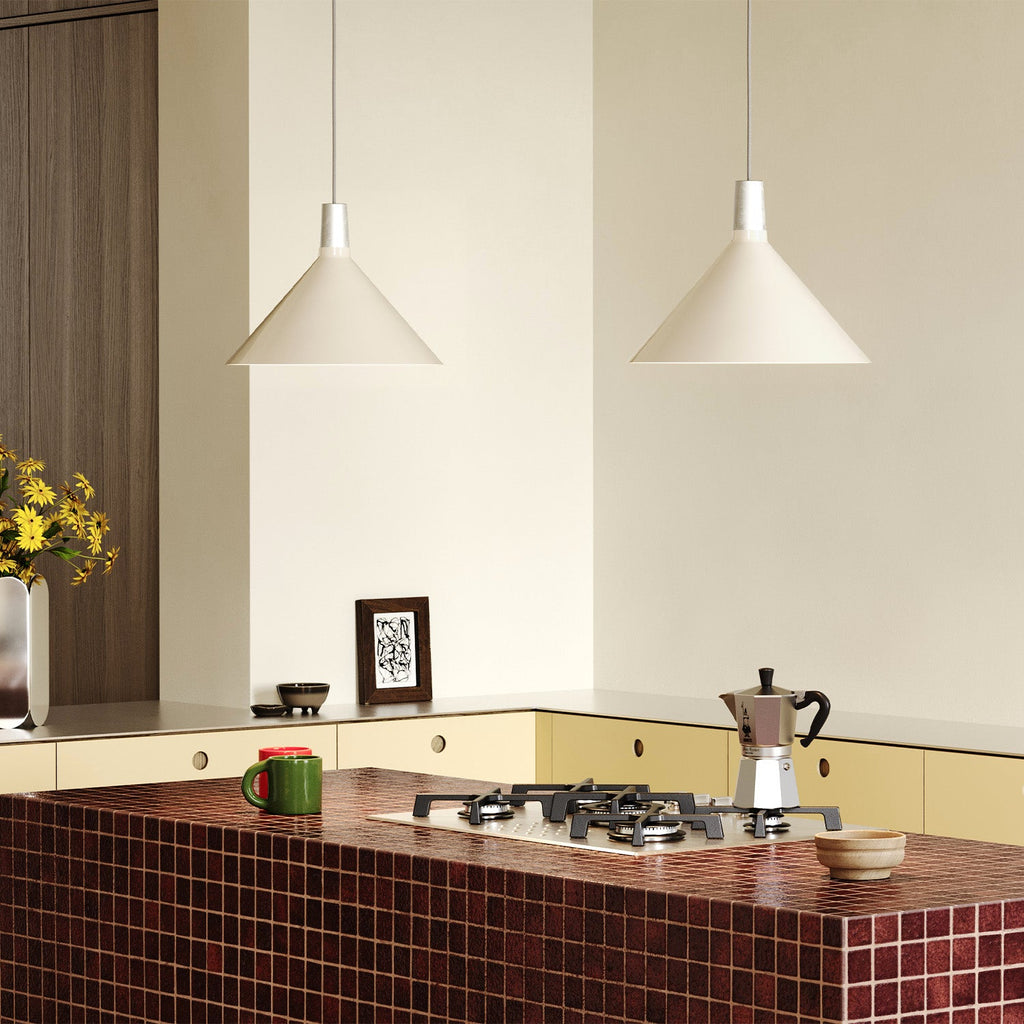 Suspension Bower moyenne en blanc huître