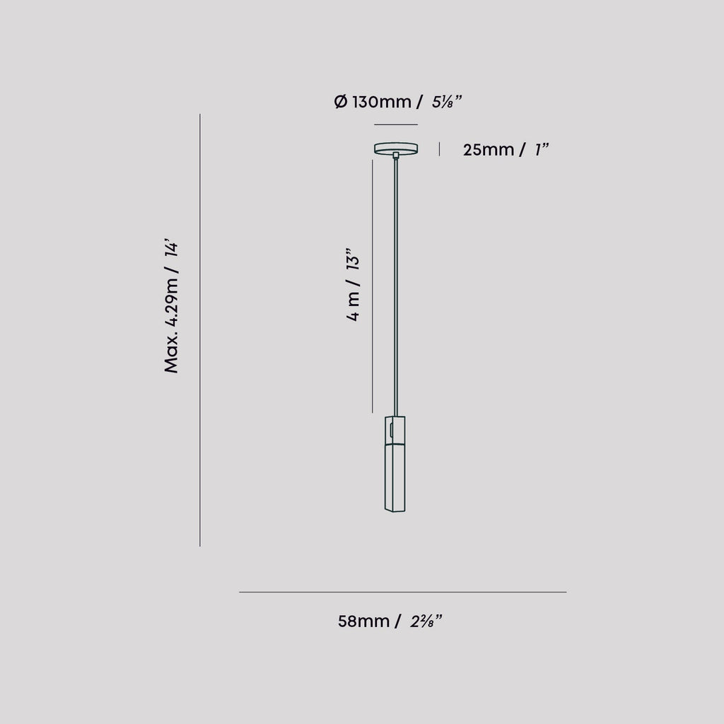 Pendentif simple en basalte et acier inoxydable