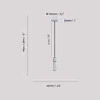 Pendentif simple en basalte et acier inoxydable