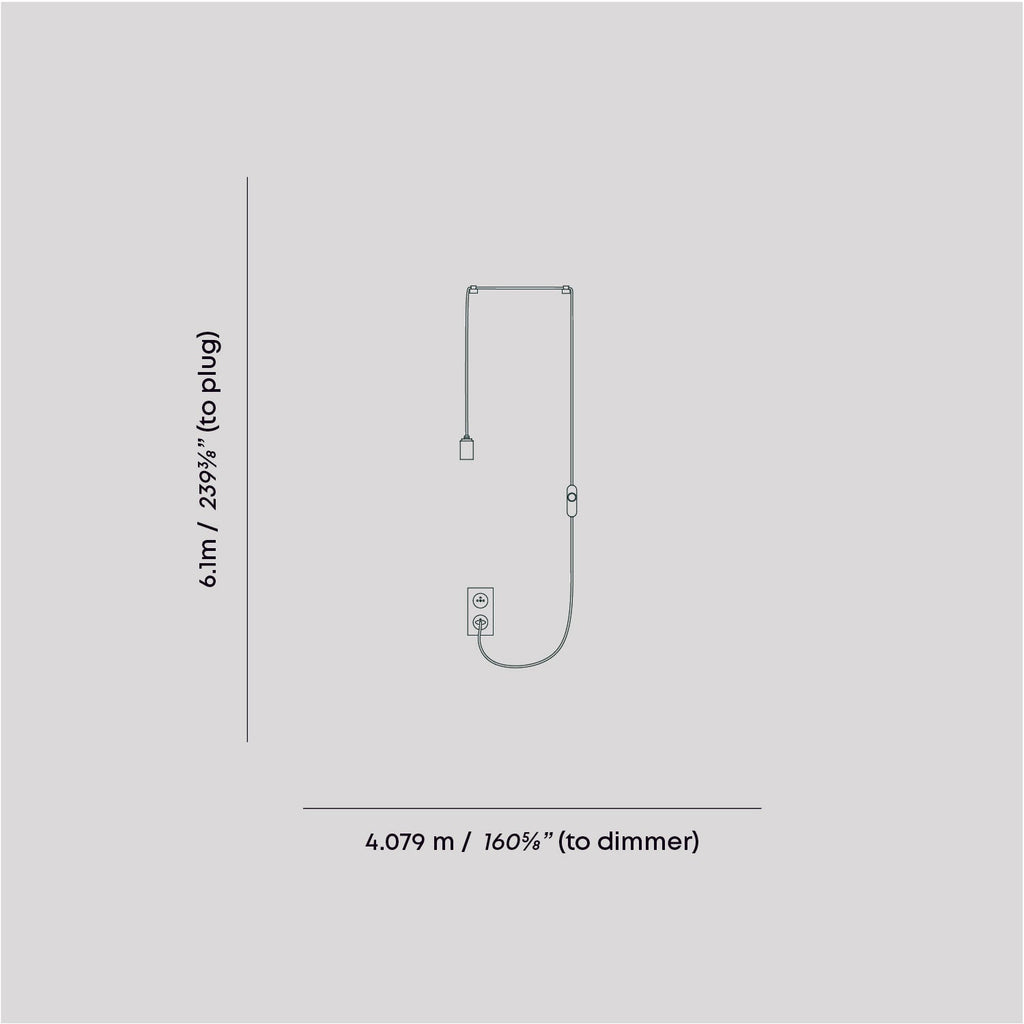 Suspension ovale à brancher couleur graphite
