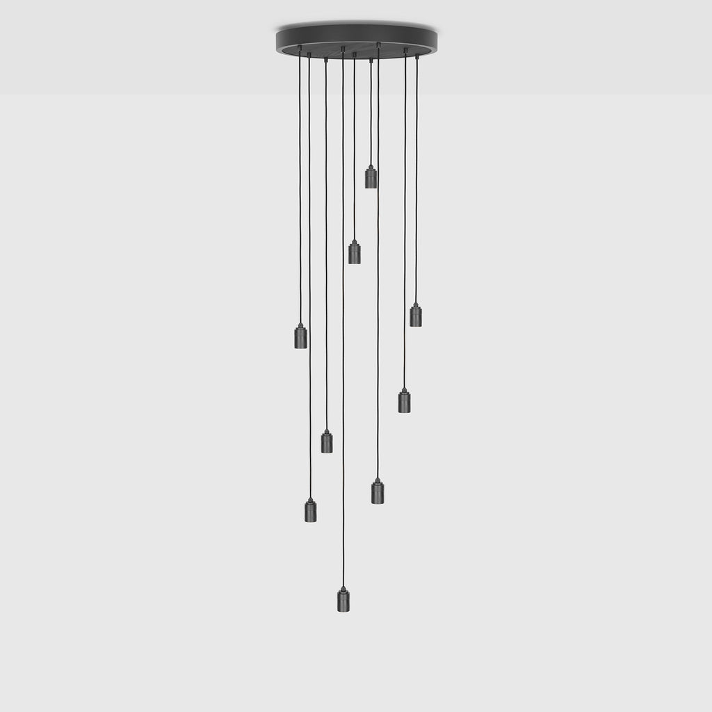 Neuf pendentifs en graphite