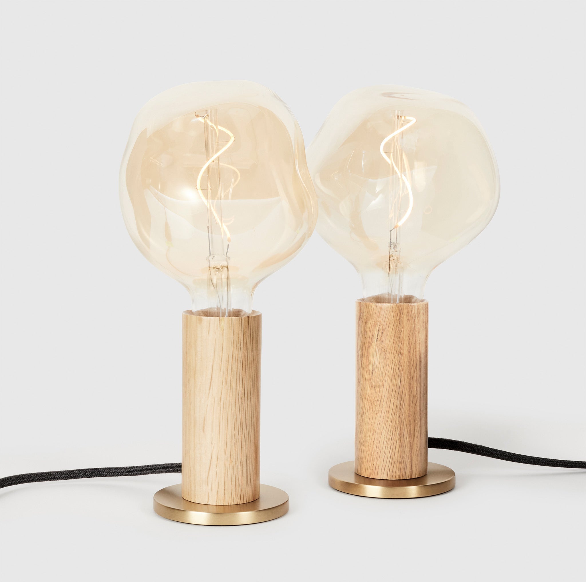 Lampe de table Knuckle en chêne + Voronoi I - Lot de 2