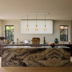 Suspension triple linéaire en laiton + Voronoi II