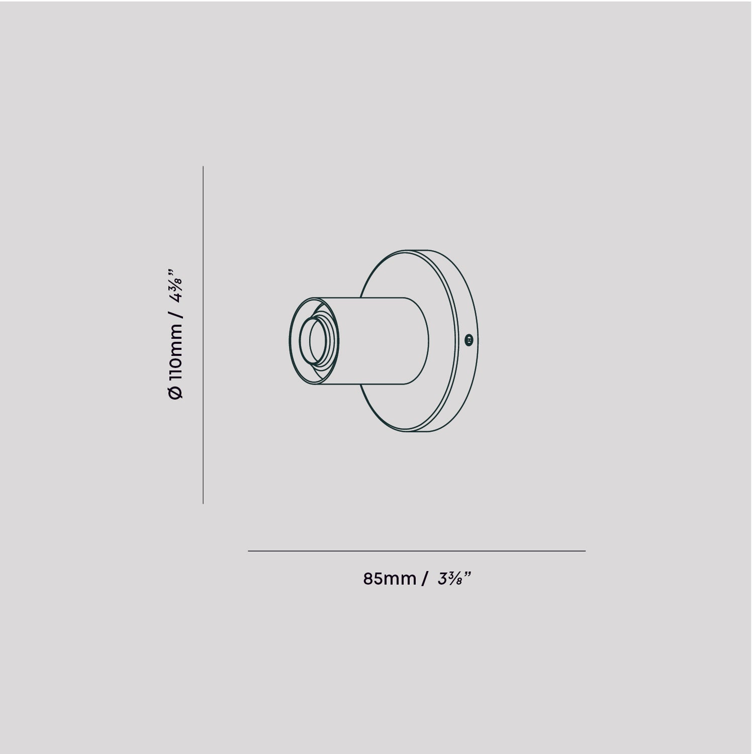 Applique murale Lochan couleur graphite