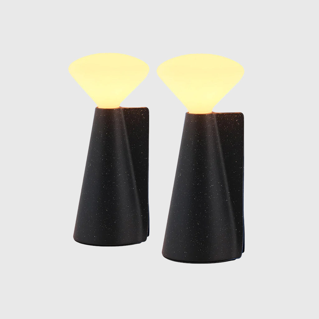 Lampe de cheminée portable en granit noir - Lot de 2