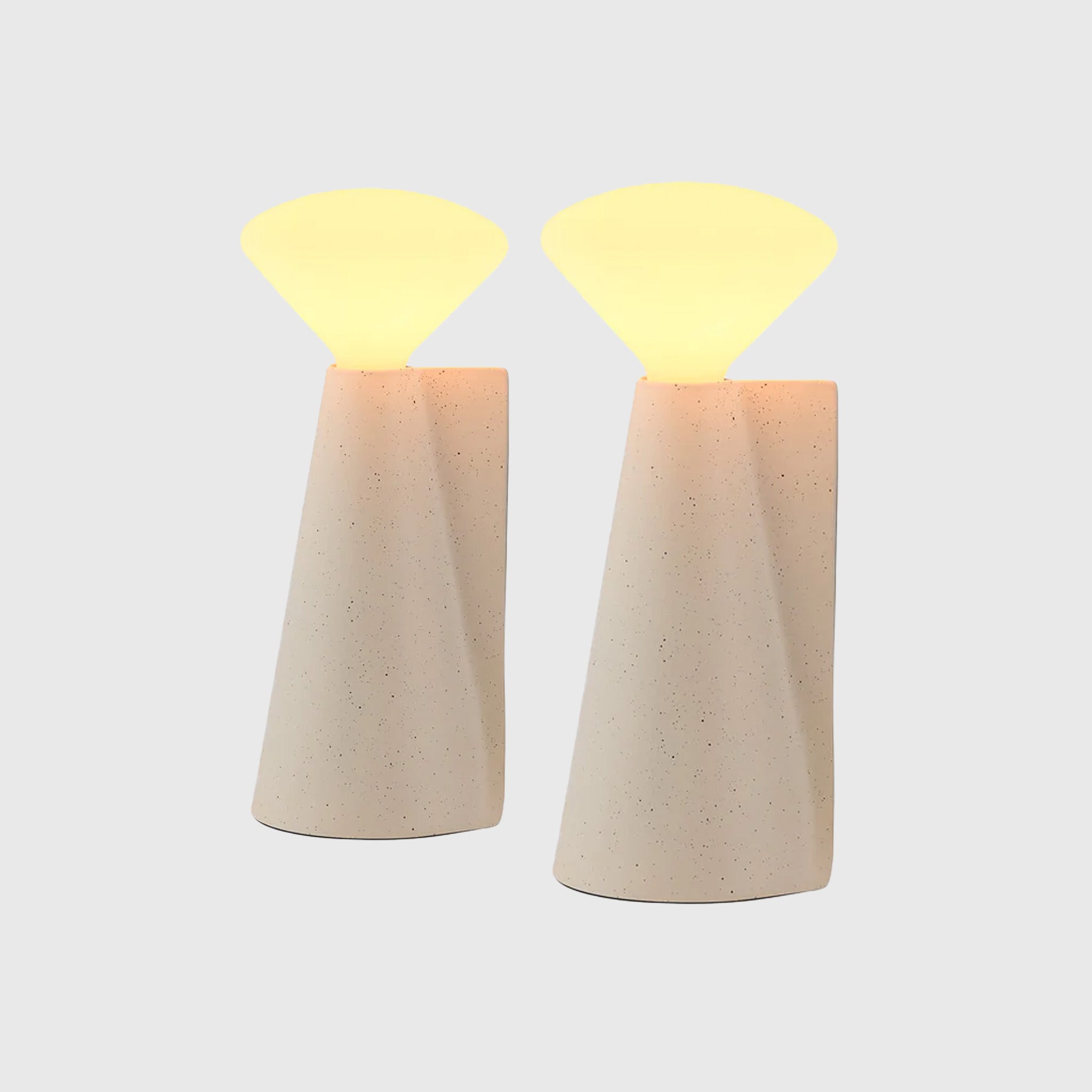 Lampe de table portable Mantle en blanc pierre - Lot de 2
