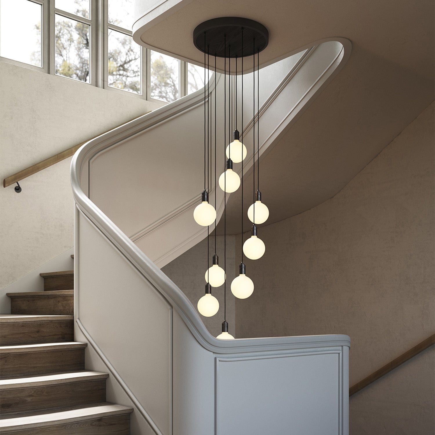 Pendentif Nine en graphite + Sphère IV