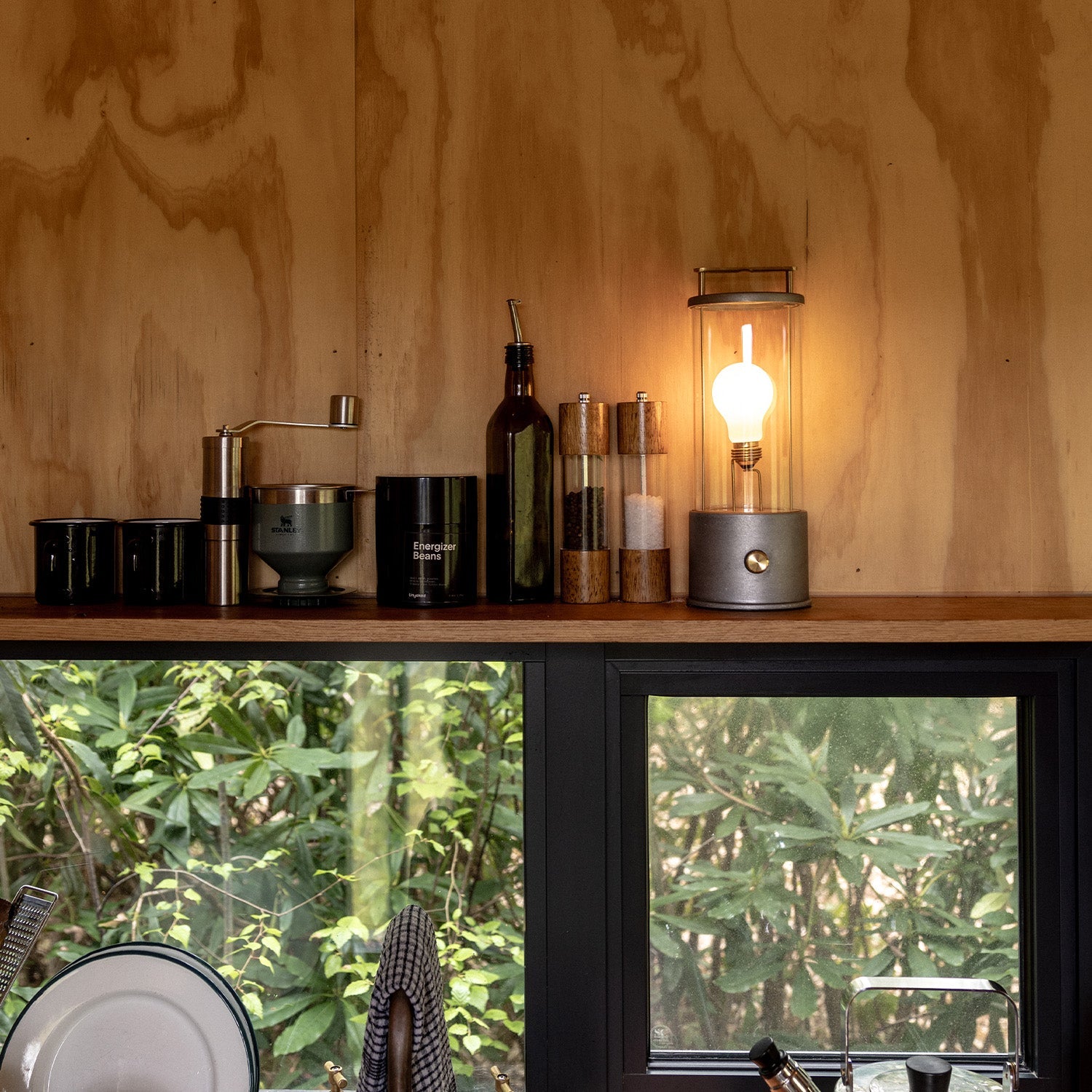 Lampe portable Rugged Muse en aluminium brut - Lot de 2