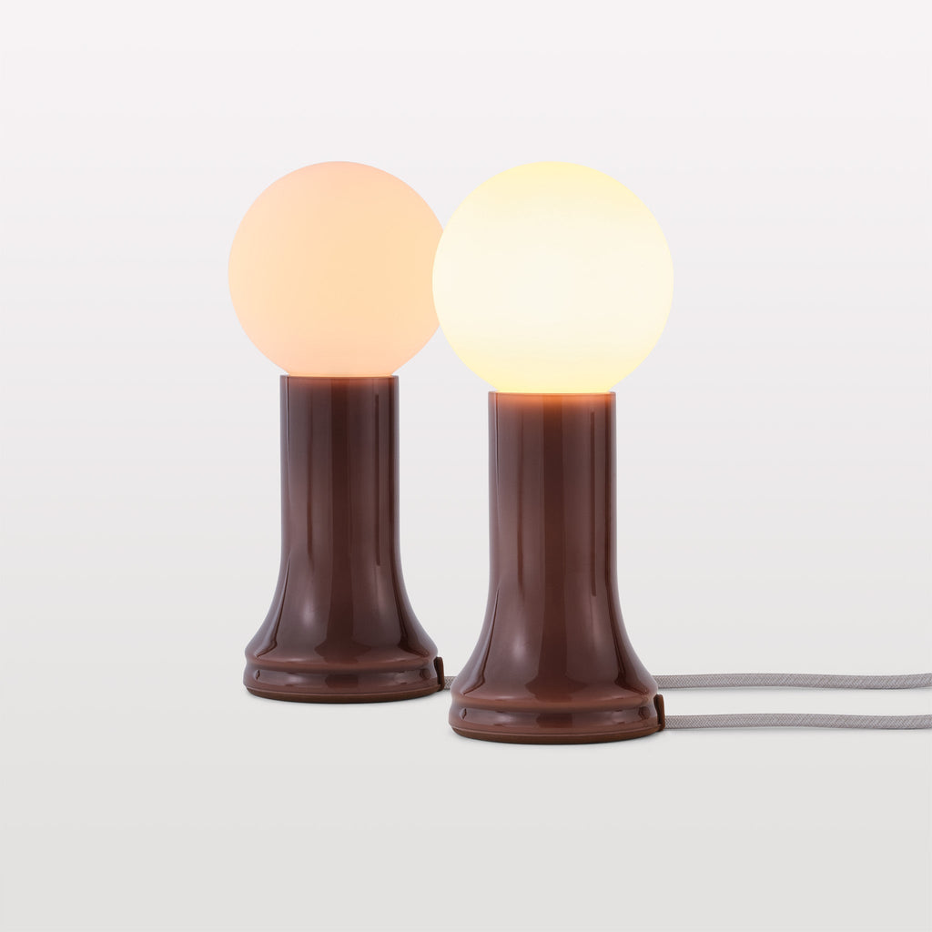 Lampe de table Shore couleur marron bouteille - Lot de 2