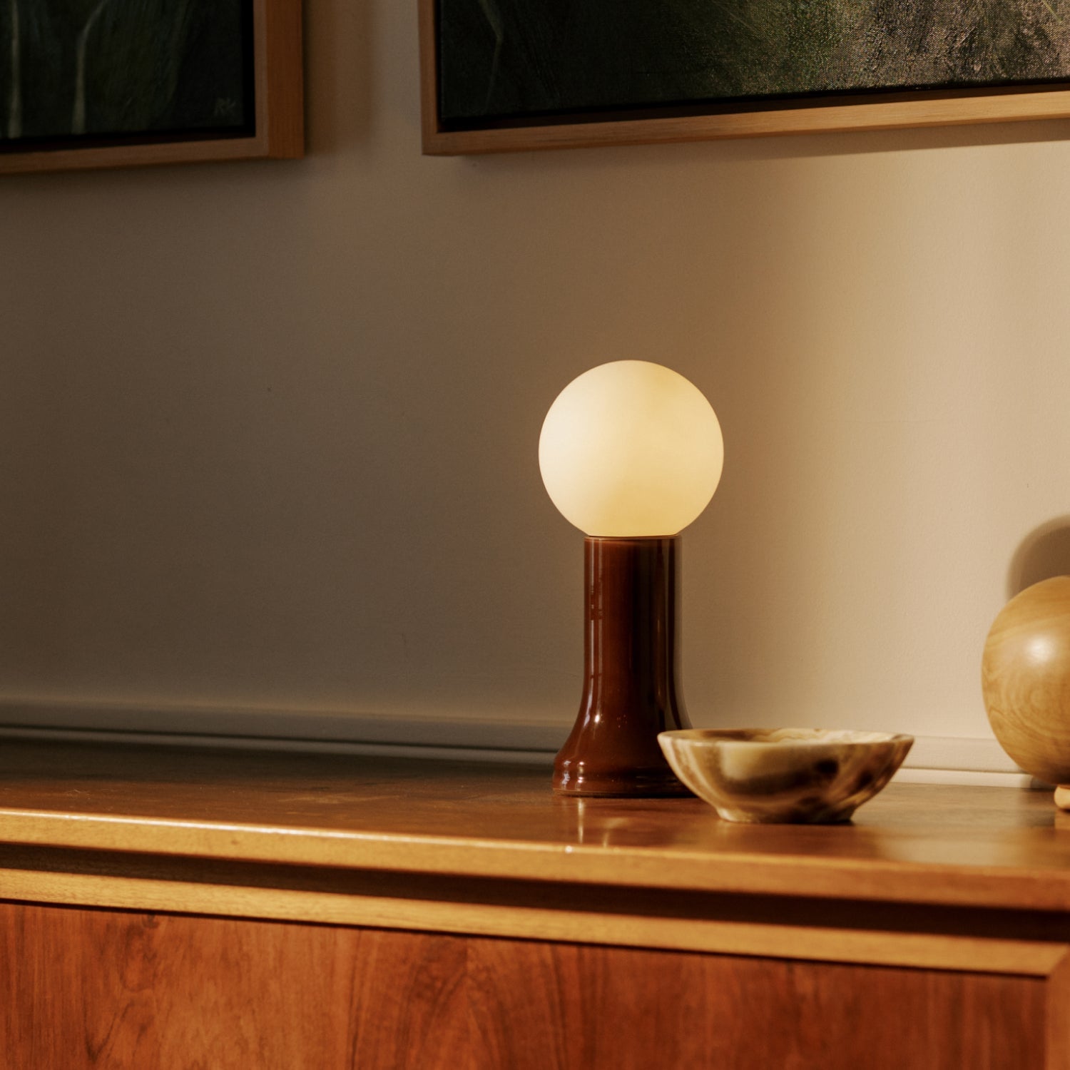 Lampe de table Shore couleur marron bouteille - Lot de 2