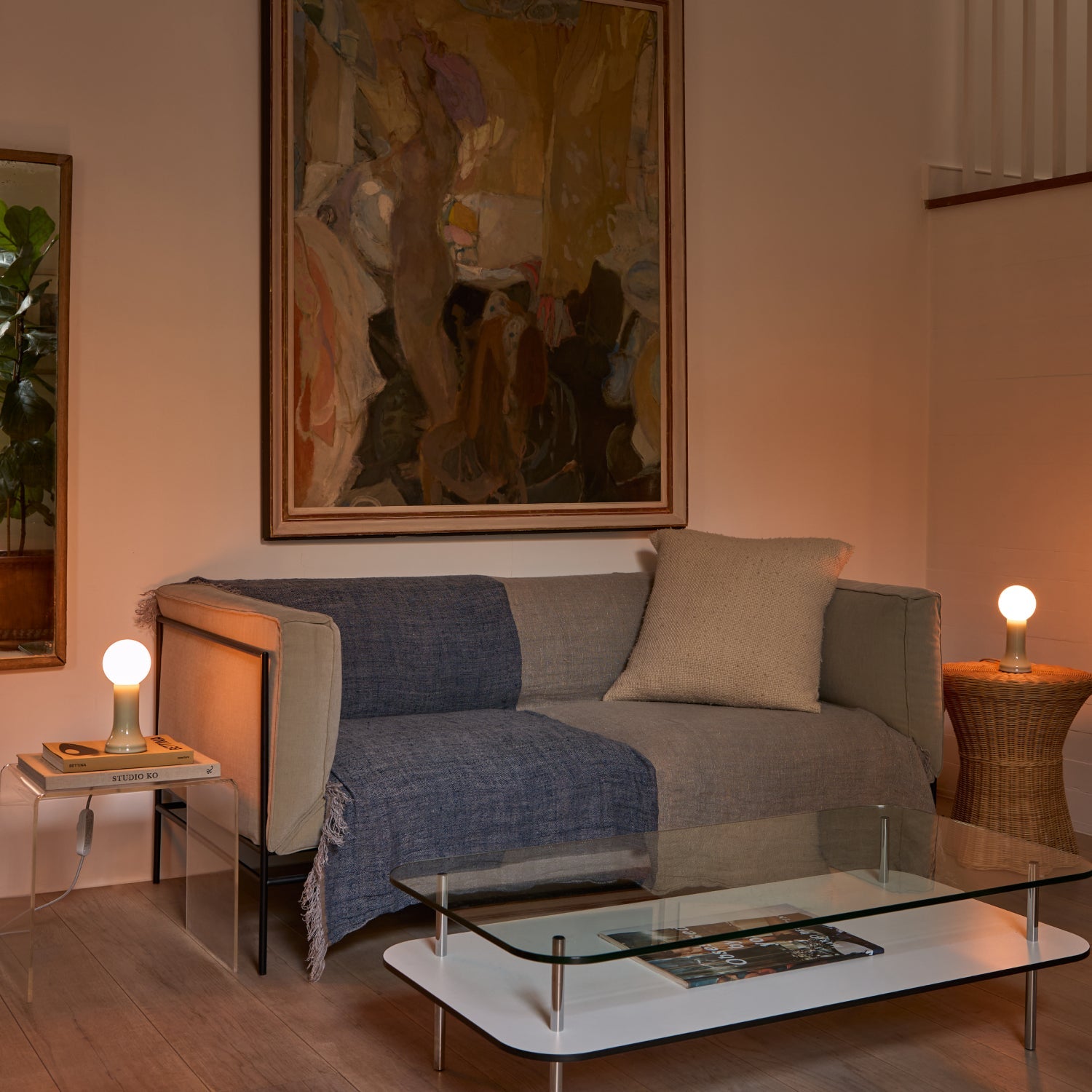 Lampe de table Shore vert mer - Lot de 2