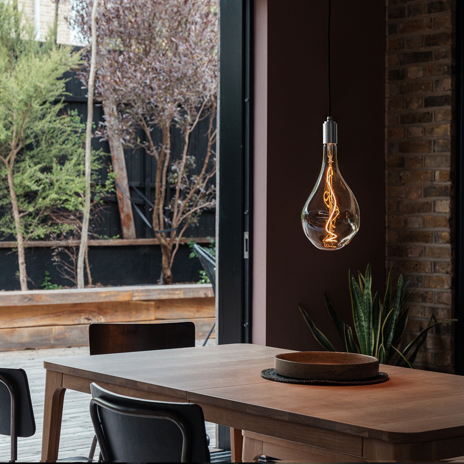 Suspension Voronoi III argentée