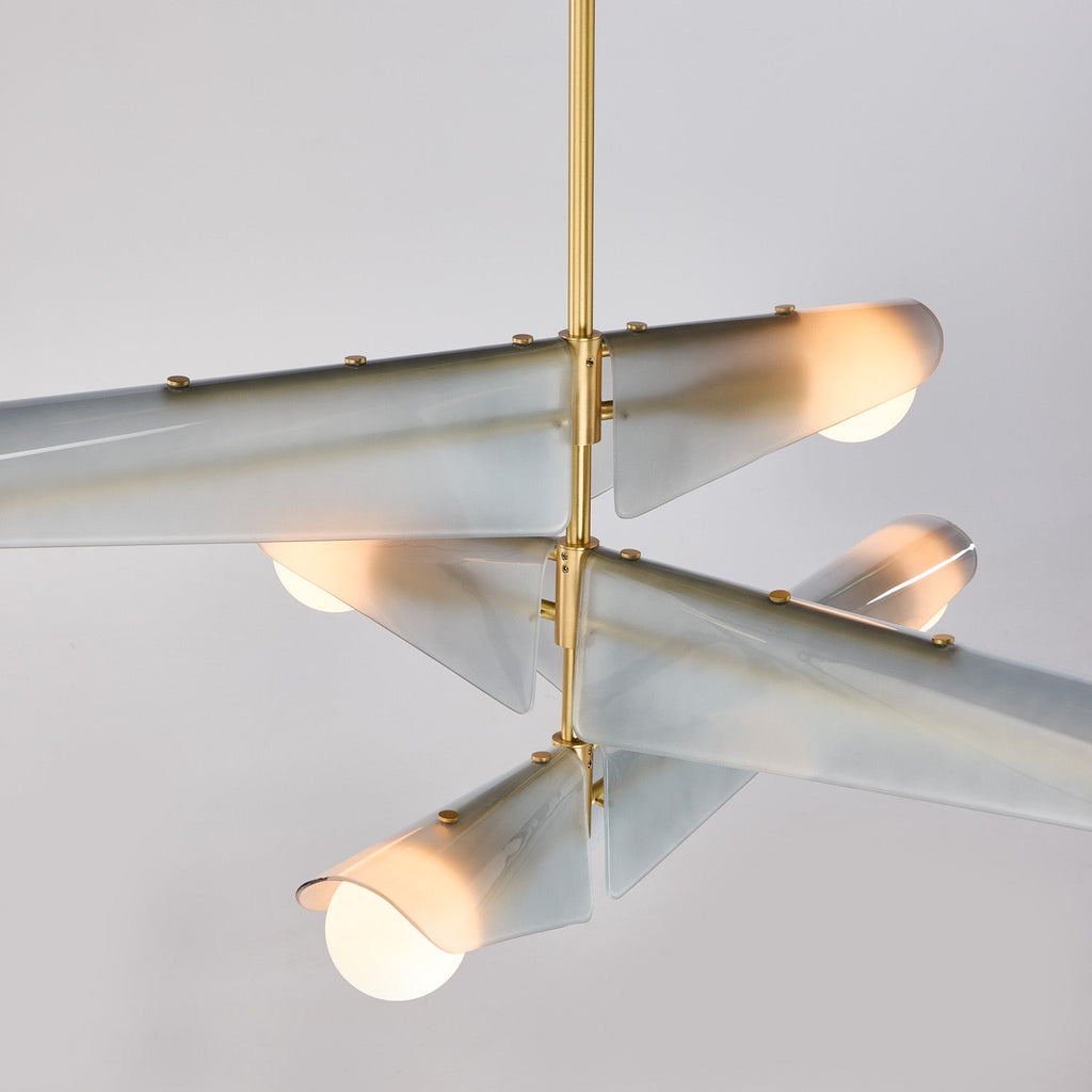 Lustre Sycamore à 3 niveaux, couleur gris aube