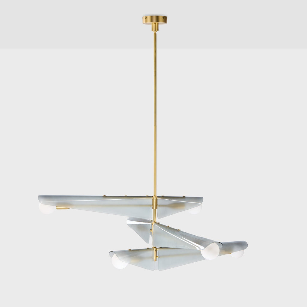 Lustre Sycamore à 3 niveaux, couleur gris aube