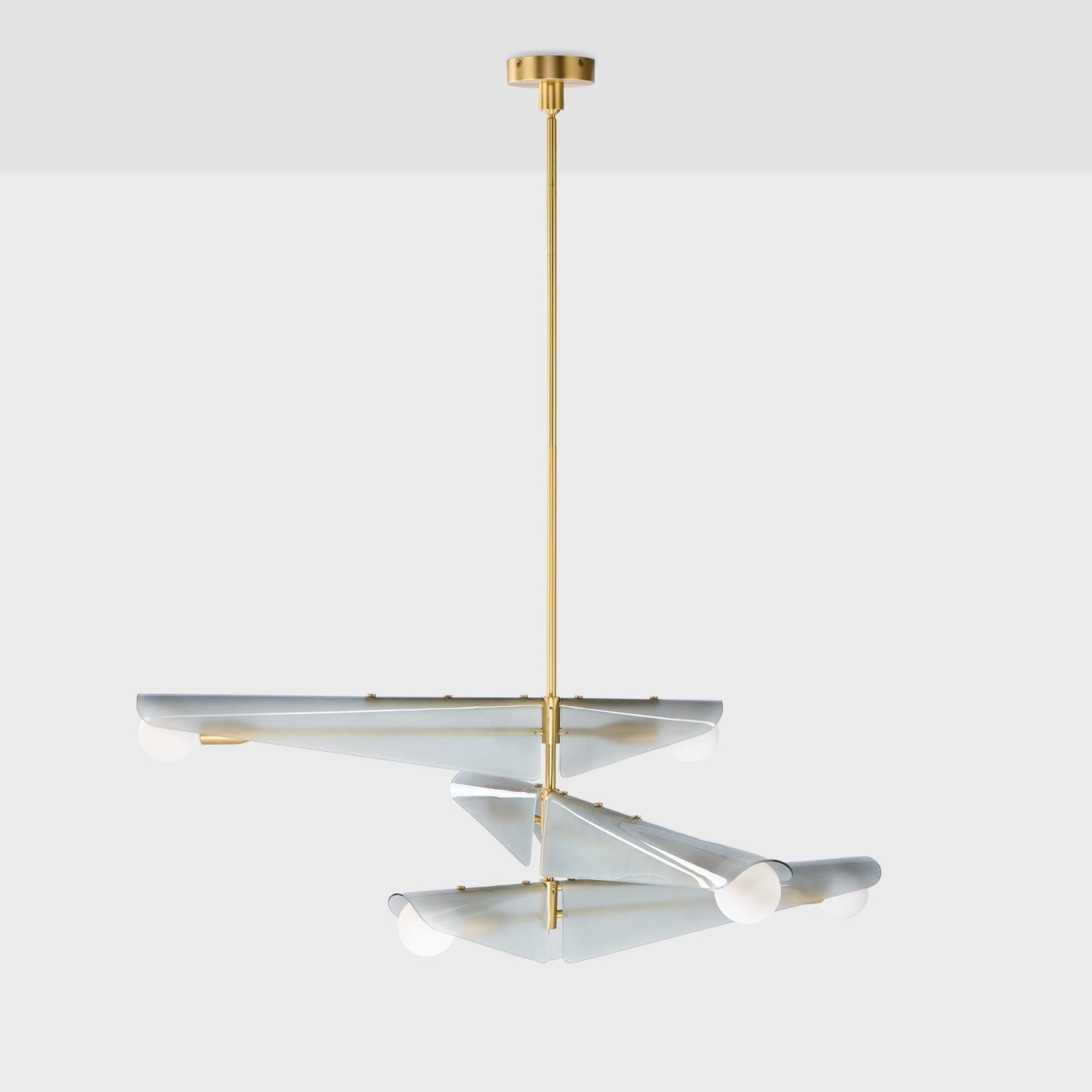 Lustre Sycamore à 3 niveaux, couleur gris aube