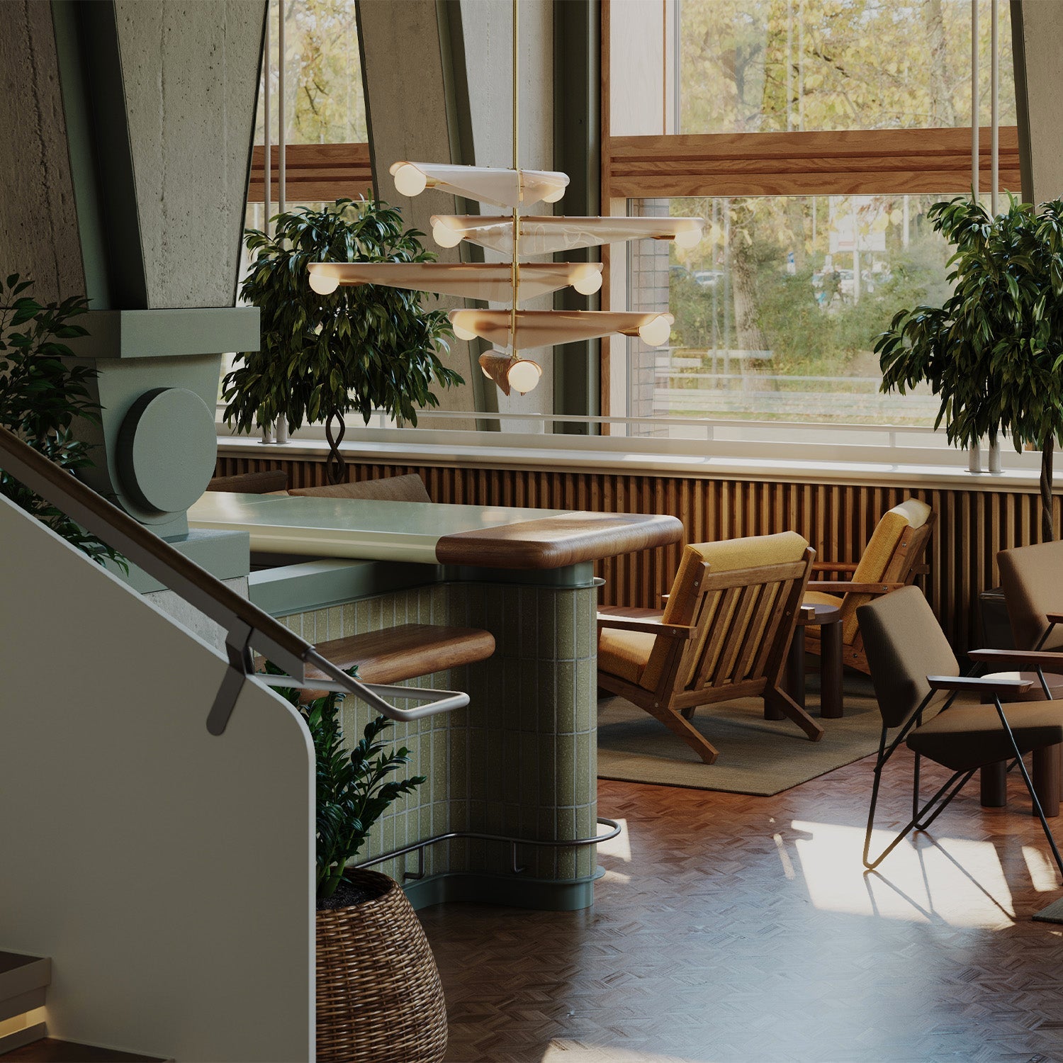 Lustre Sycamore à 5 niveaux rose crépuscule