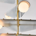 Lustre Sycamore à 5 niveaux, couleur gris aube