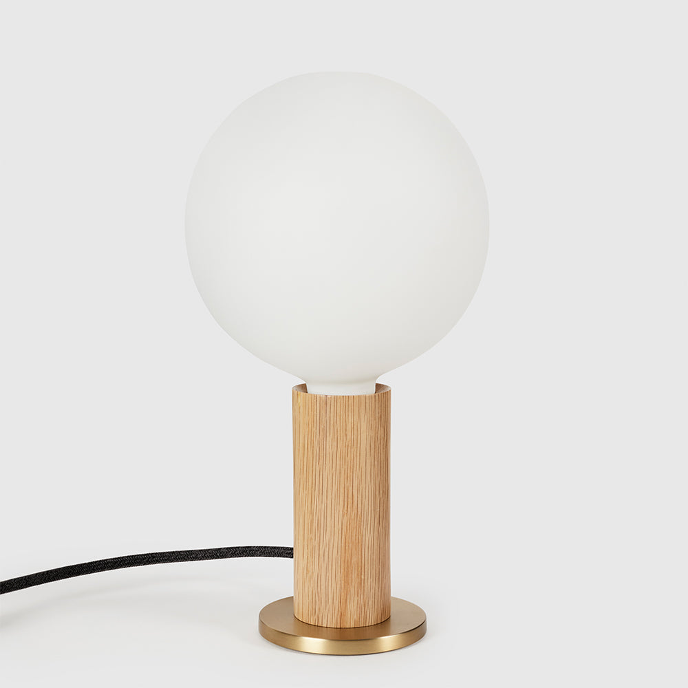 Lampe de table Knuckle en chêne + Sphère IV