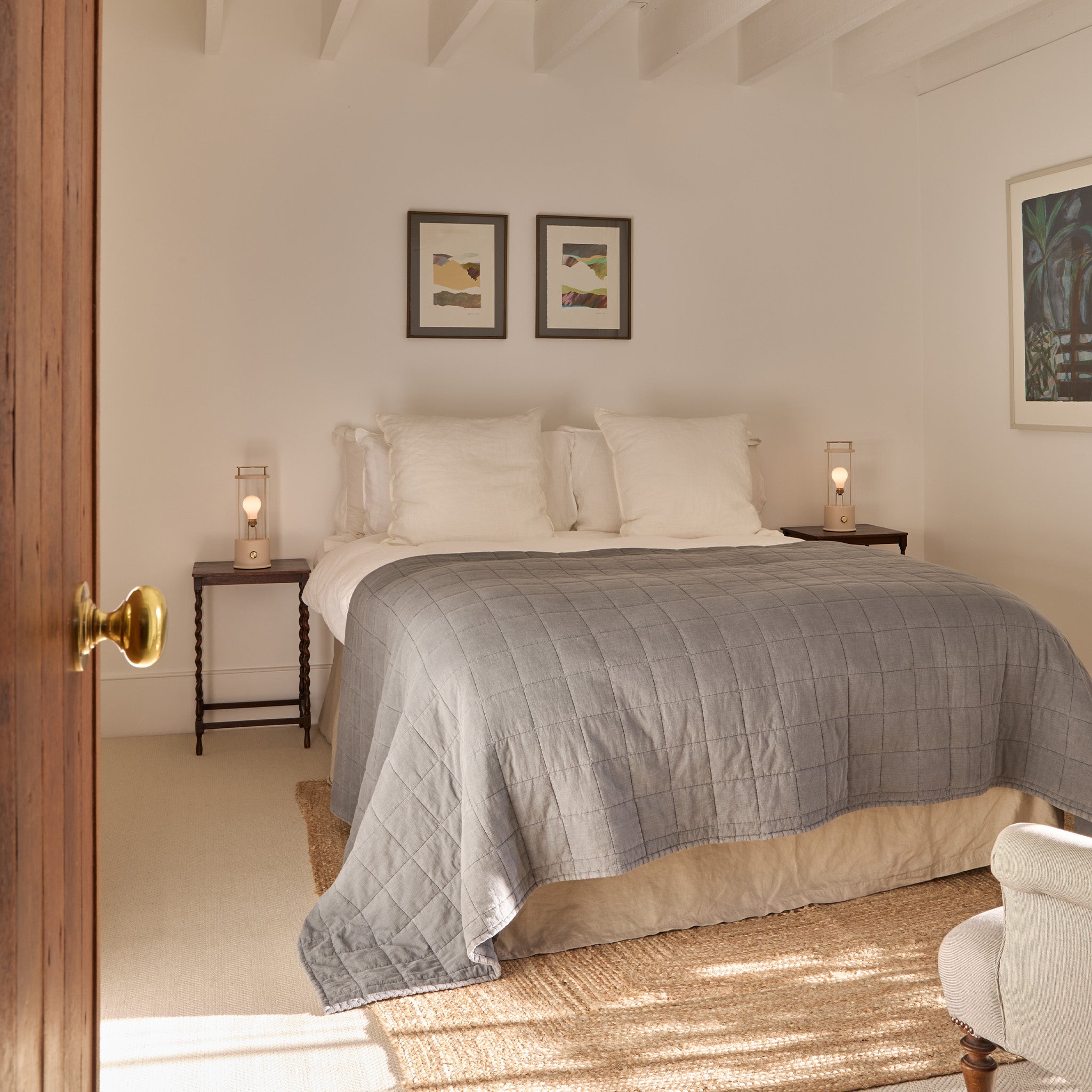 Lampe portable Muse, coloris rose plâtre - Lot de 2