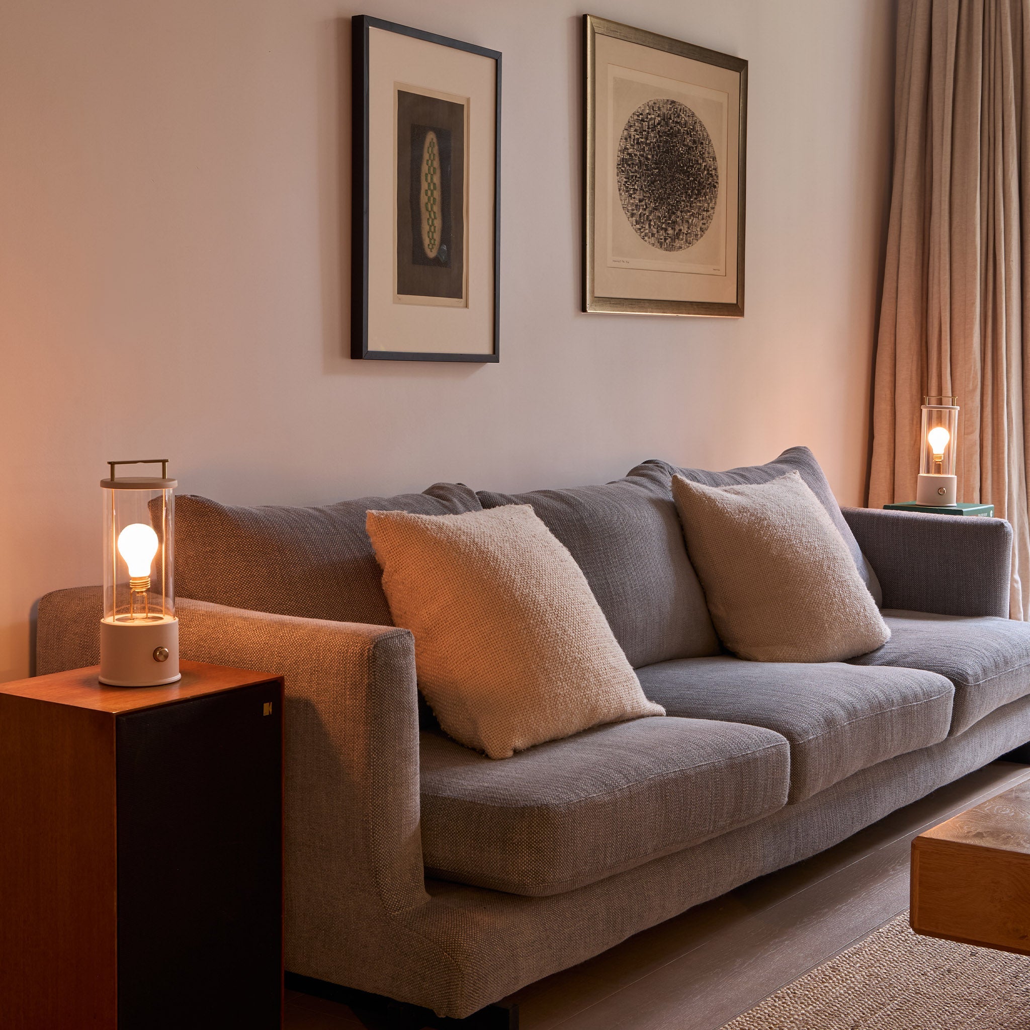 Lampe portable Muse, coloris rose plâtre - Lot de 2