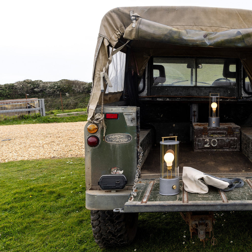 Lampe portable Rugged Muse en aluminium brut - Lot de 2