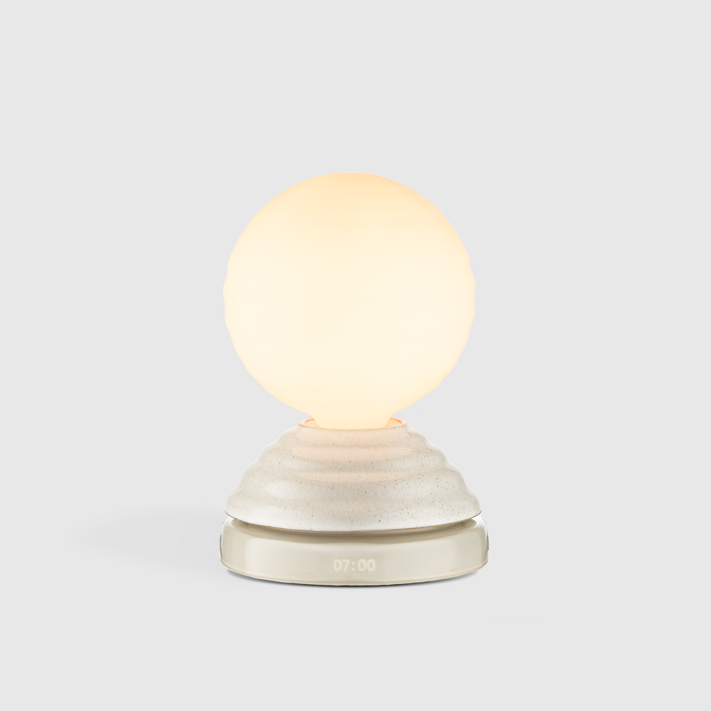 Veilleuse WAKE Sleep Light en blanc galet
