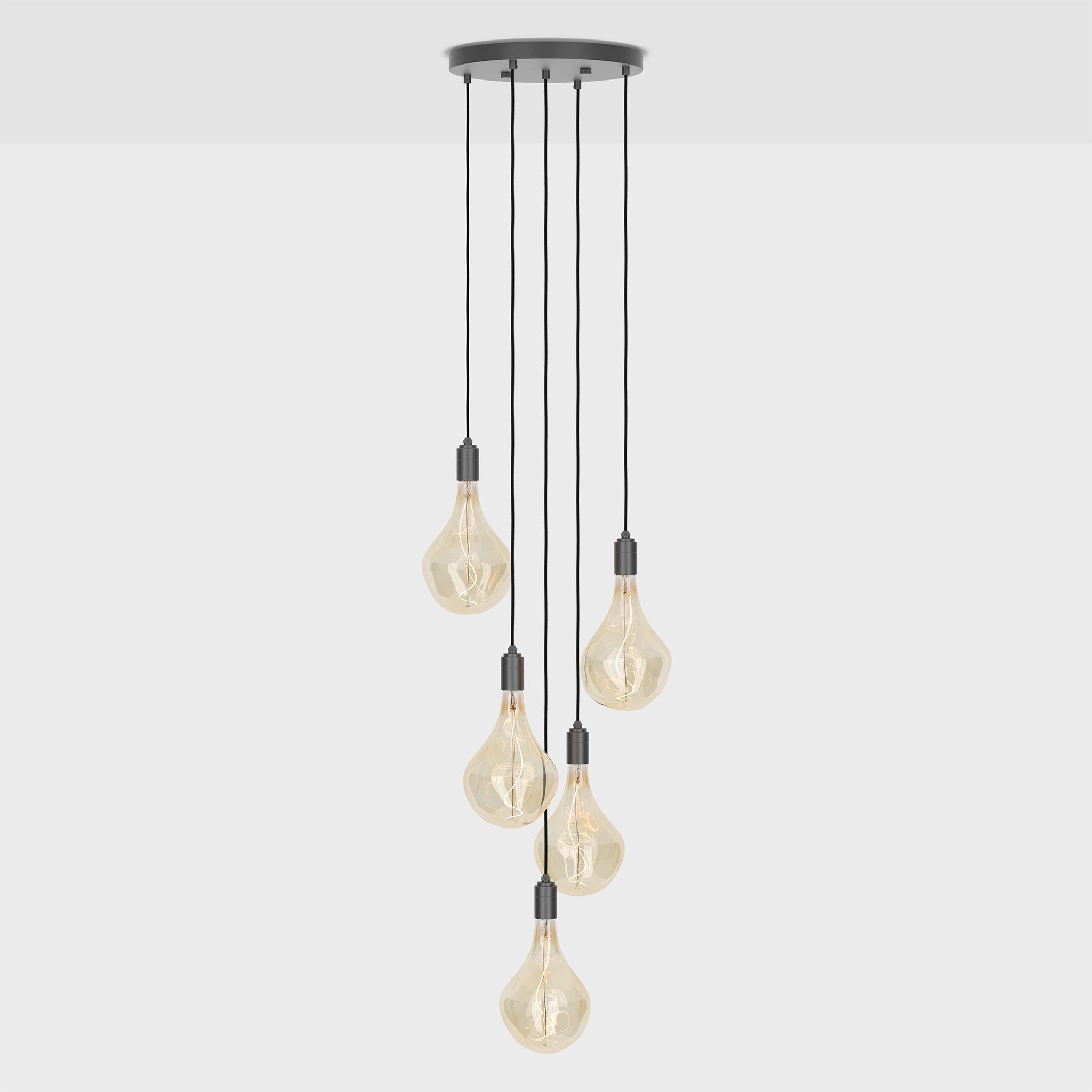 Cinq pendentifs en graphite + Voronoi II