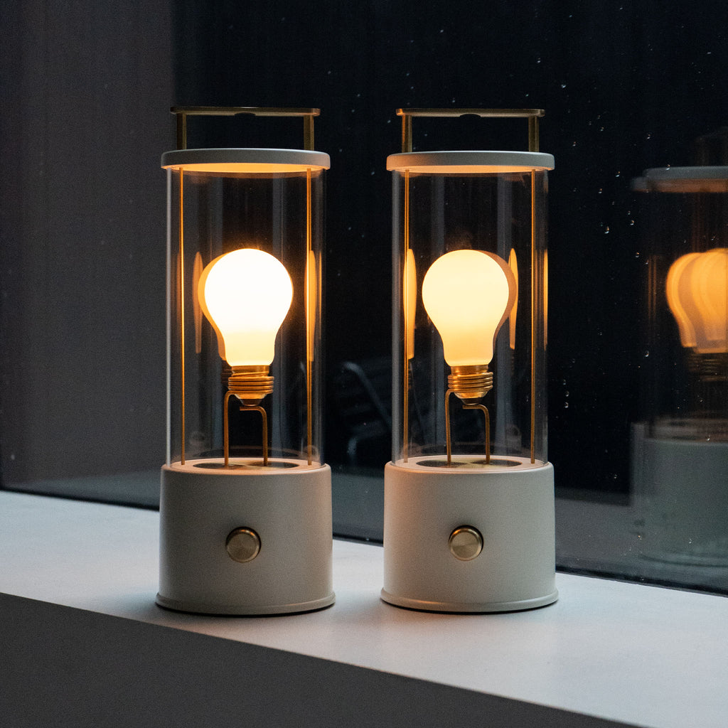 Lampe portable Muse en blanc noyer - Lot de 2