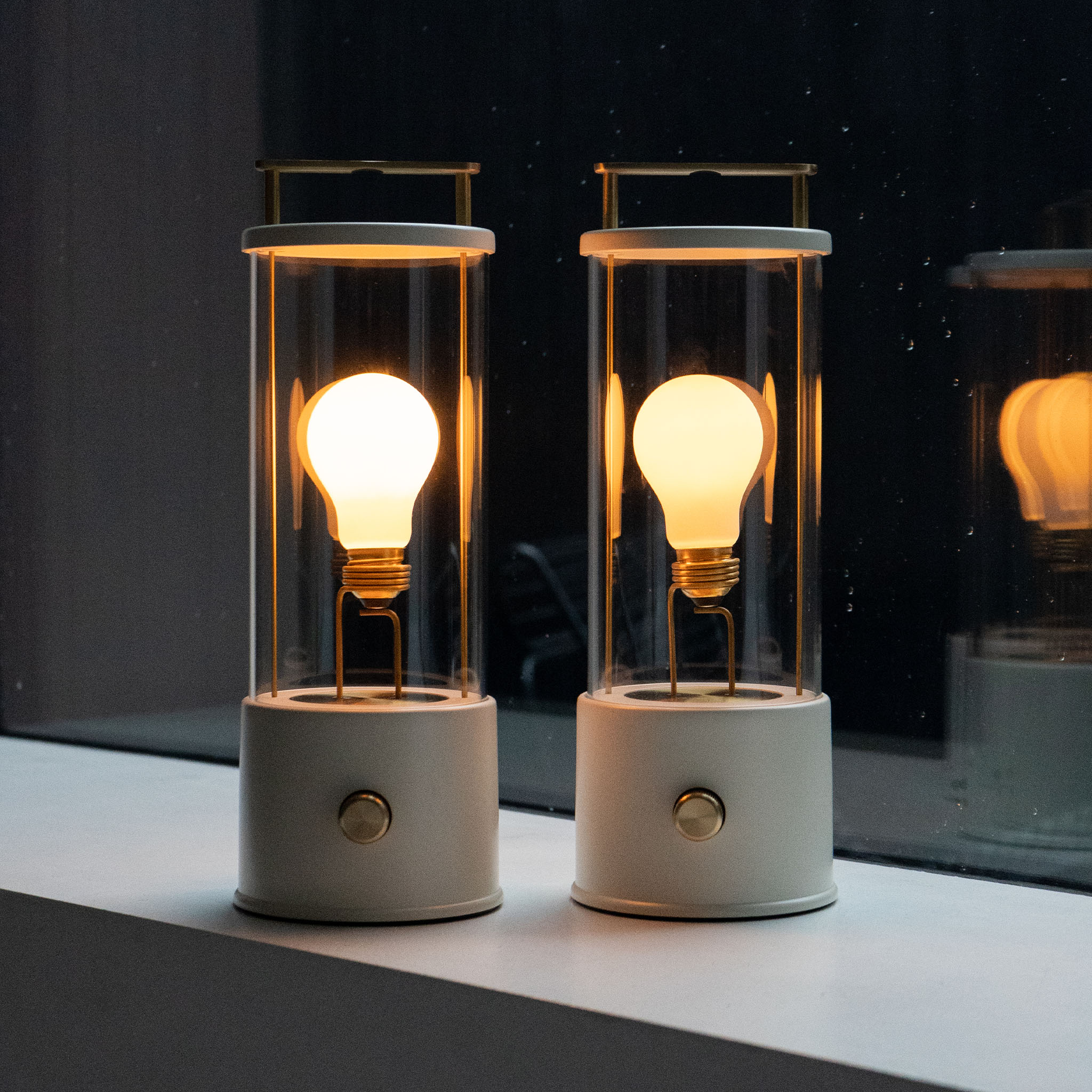 Lampe portable Muse en blanc noyer - Lot de 2