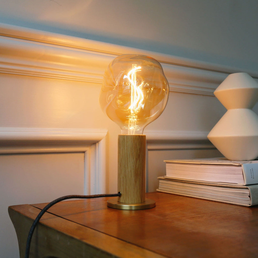 Lampe de table Knuckle en chêne + Voronoi I - Lot de 2