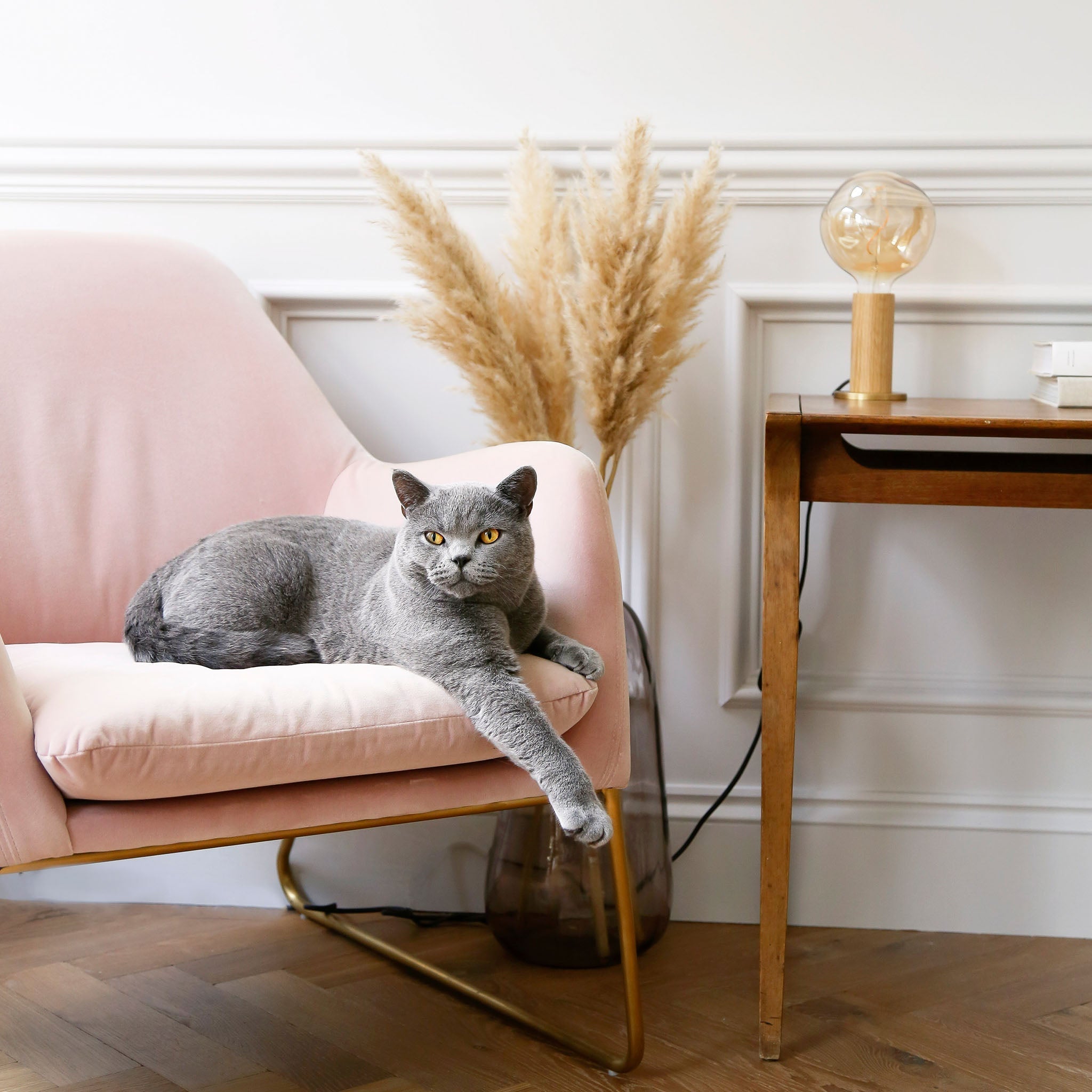 Lampe de table Knuckle en chêne + Voronoi I