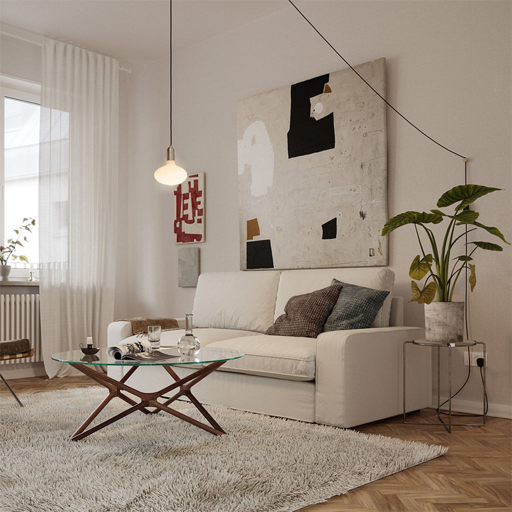 Suspension ovale à brancher en laiton