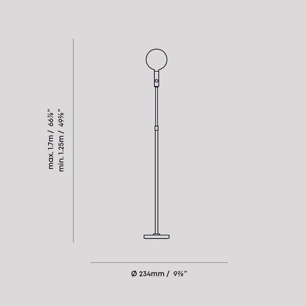 Lampadaire réglable Poise en laiton